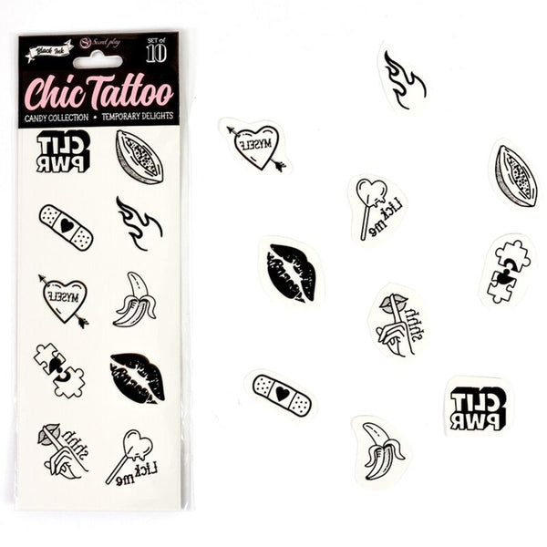 Secretplay set de 10 tattoos temporales candy collection