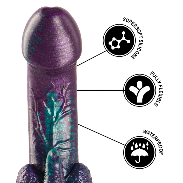 Epic basilisk dildo doble placer escamoso tamaño pequeño