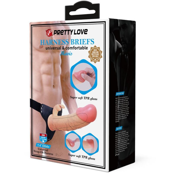 Pretty mavis arnés briefs universal con dildo 19 cm natural