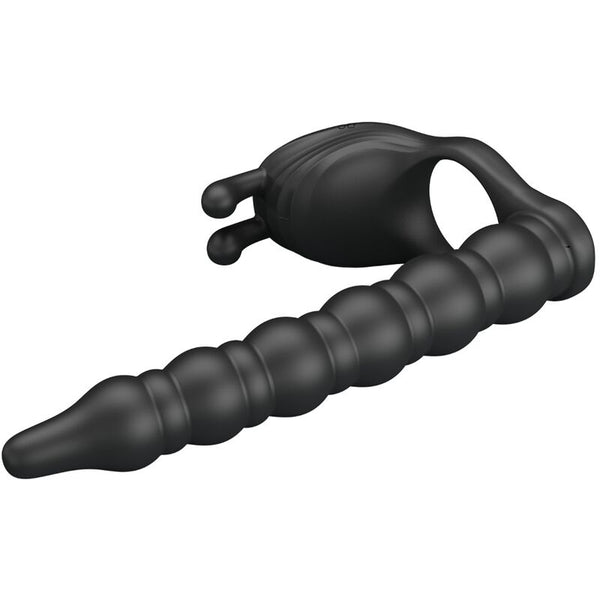 Blackney anillo pene con plug vibrador negro