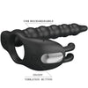Blackney anillo pene con plug vibrador negro