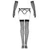 Livco nemalia set liguero con medias con guantes negro