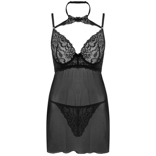 Livco binella set babydoll con tanga negro