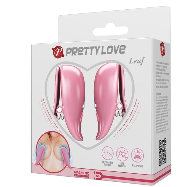 Pretty leaf pinzas vibratorias para pezones rosa