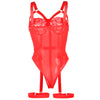 Subblime teddy con liguero detalle tiras pecho rojo