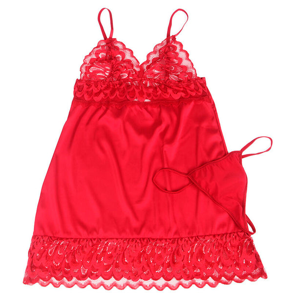 Subblime babydoll satinado con encaje rojo