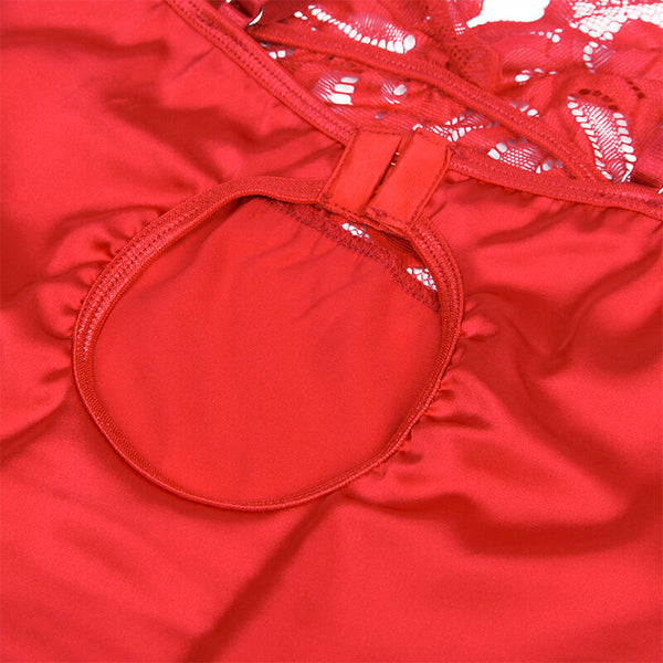 Subblime babydoll satinado con encaje rojo
