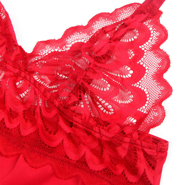 Subblime babydoll satinado con encaje rojo