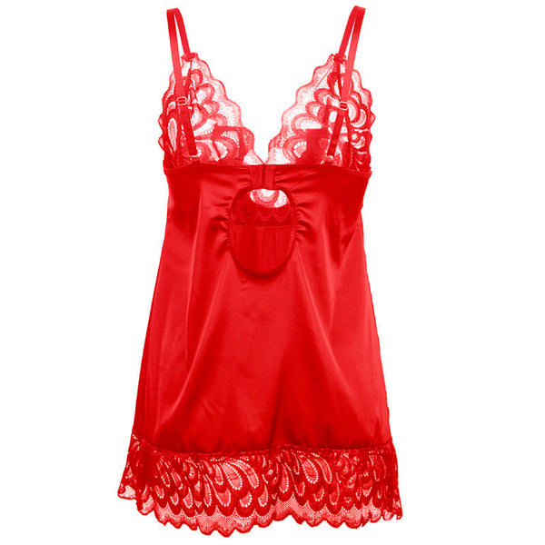 Subblime babydoll satinado con encaje rojo