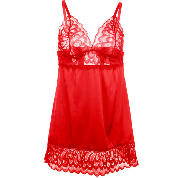 Subblime babydoll satinado con encaje rojo