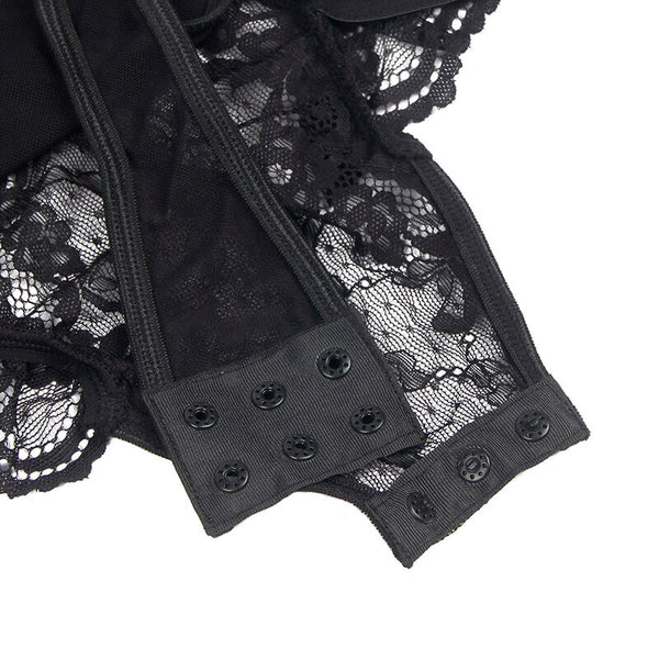 Subblime teddy con liga detalle encajes y tiras negro