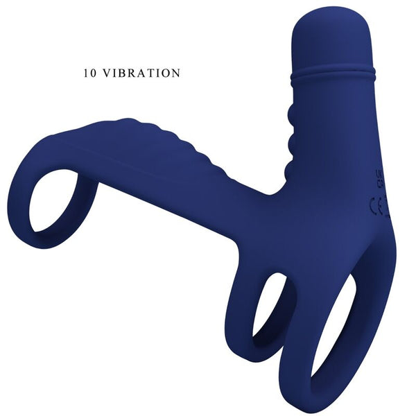 Elish anillo vibrador con extensión azul