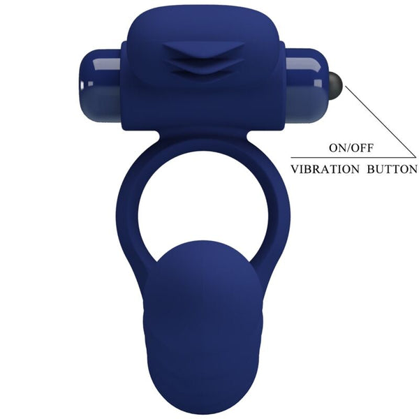 Ajmal anillo vibrador con plug azul