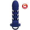 Altaf anillo vibrador con funda de silicona azul