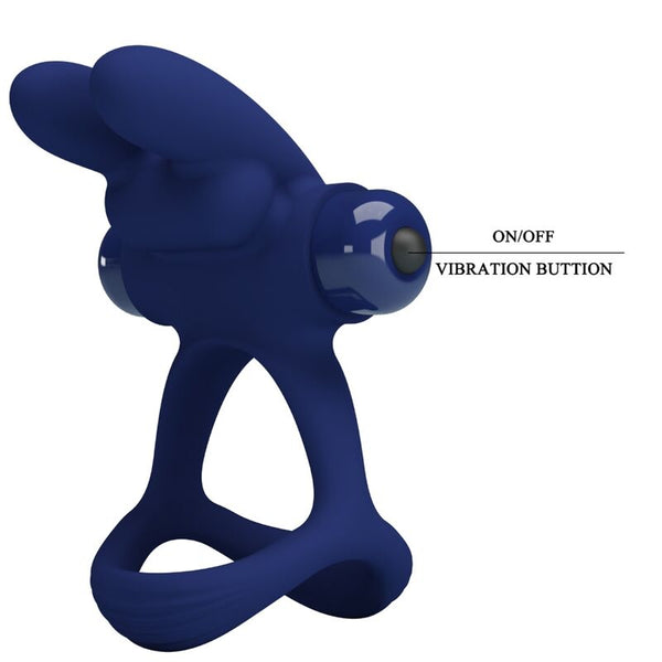 Francisco doble anillo vibrador rabbit azul