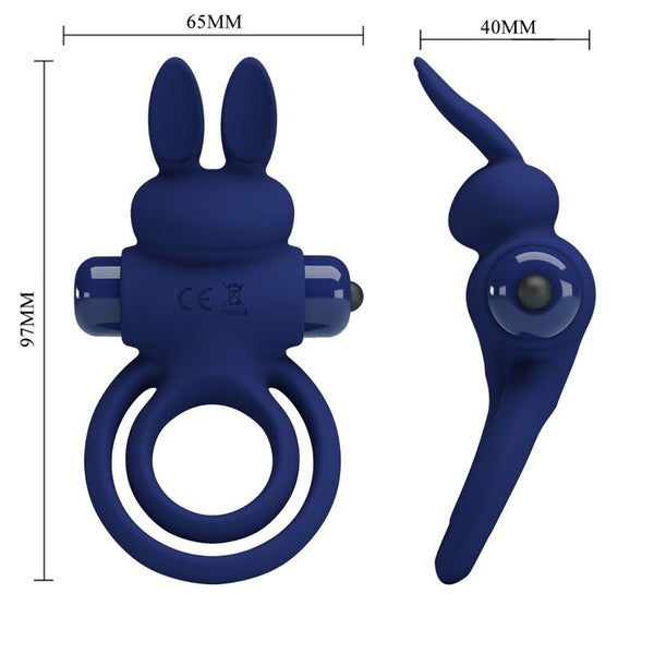 Darey doble anillo vibrador rabbit azul