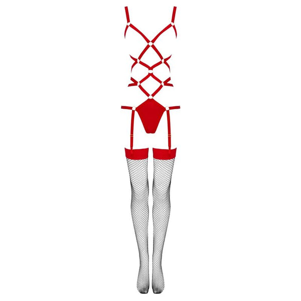 Livco thiara lc 20213 set body con medias roja