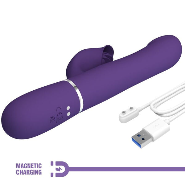 Zalin vibrador rabbit perlas 4 en 1 morado