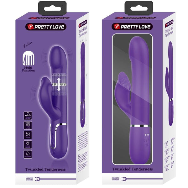 Zalin vibrador rabbit perlas 4 en 1 morado