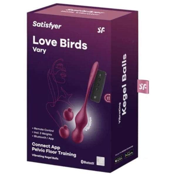 Love birds vary bolas vibradores rojo vino