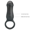 Trae anillo vibrador con estimulador negro