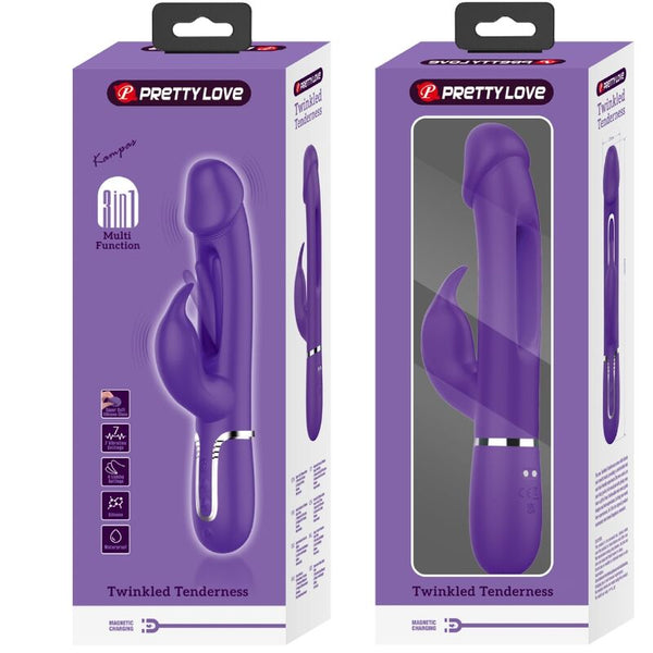 Kampas vibrador rabbit 3 en 1 multifunción con lengua violeta