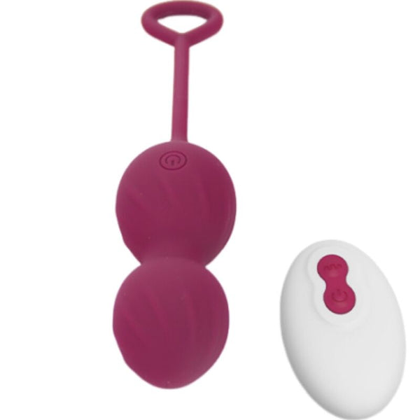 Blossoms pesas vaginales vibrador control remoto 10 vibraciones rojo oscuro