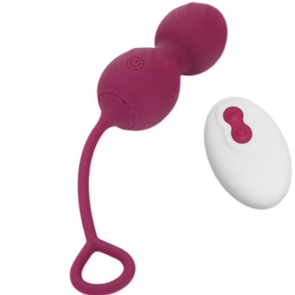 Blossoms pesas vaginales vibrador control remoto 10 vibraciones rojo oscuro