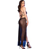 Chilirose cr 4707 babydoll largo y tanga negro s