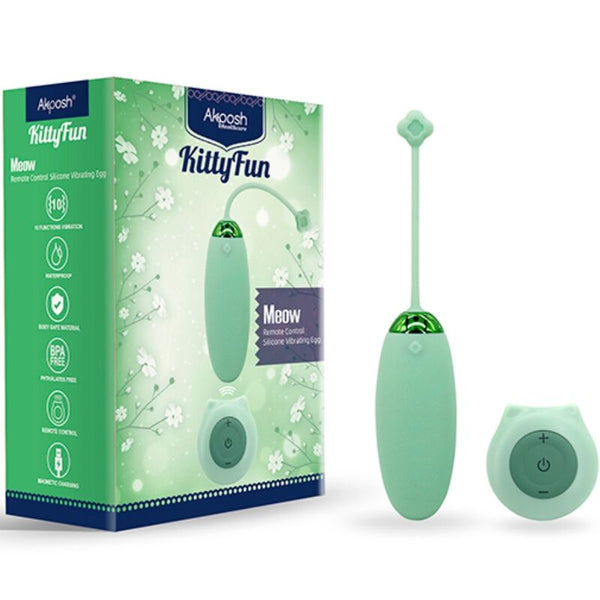 Kitty fun huevo vibrador control remoto 10 vibraciones verde