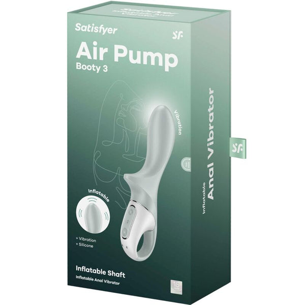 Air pump booty 3 vibrador anal inflable verde gris
