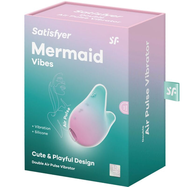 Vibrador menta y rosa satisfyer mermaid vibes estimulador y