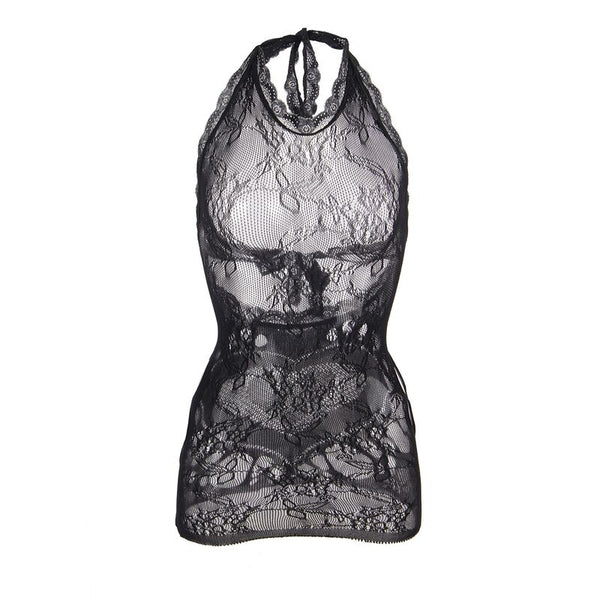 Subblime 952075 vestido corto de rejilla con espalda descubierta y detalle de corazón negro talla única