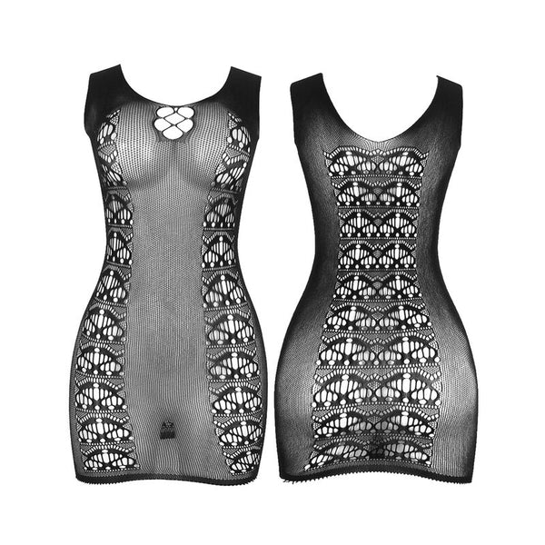 Subblime 952167 vestido de rejilla corto elástico negro talla única