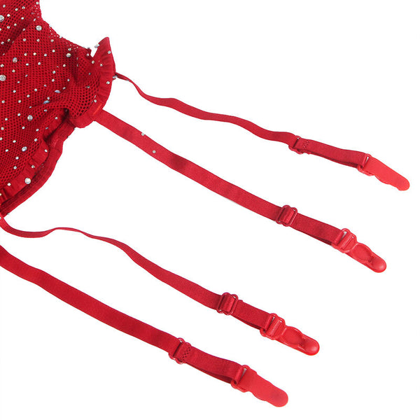 Subblime 952181 body de rejilla con guantes y diamantes rojo talla única