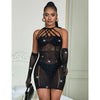 Subblime 952235 vestido de rejilla con brillantes negro talla única