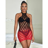 Subblime 952242 vestido de rejilla elástico degradado rojo y negro talla única