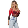 Subblime 952259 vestido de rejilla elástico manga larga degradado rojo y negro talla única