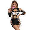 Subblime 952266 vestido de rejilla elástico manga larga negro talla única