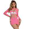Subblime 952273 vestido de rejilla elástico manga larga rosa talla única