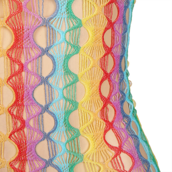 Subblime 952365 vestido de rejilla hombros descubiertos arcoiris talla única