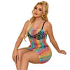 Subblime 952365 vestido de rejilla hombros descubiertos arcoiris talla única