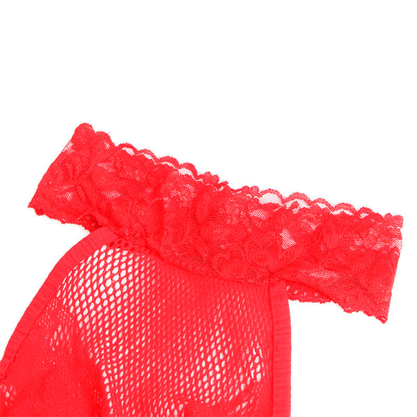 Subblime 952372 body con abertura de rejilla y encaje con cuello alto rojo talla única