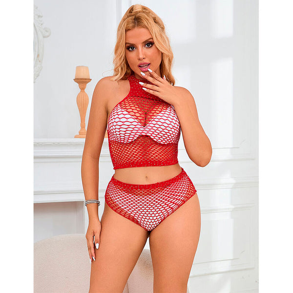 Subblime 952402 set de rejilla con brillantes rojo talla única