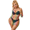Subblime 952426 vestido de rejilla manga larga arcoiris talla única