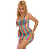 Subblime 952457 vestido de rejilla sin mangas con hombros descubiertos arcoiris talla única
