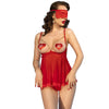 Chilirose cr 4715 set babydoll cuatro piezas rojo