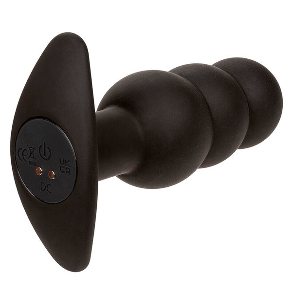 Calexotics rock bottom plug anal con cuentas 10 vibraciones silicona negro