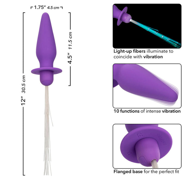 Calexotics southern lights light up plug anal con luces 10 vibraciones silicona violeta