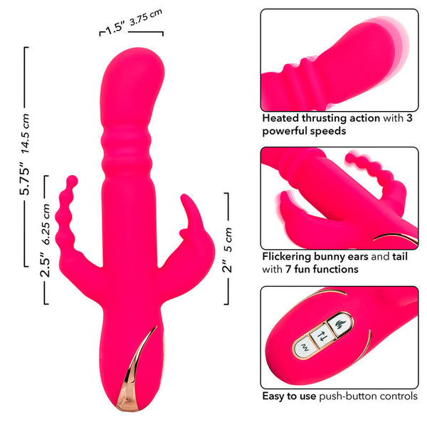 Jack fantasy triple vibrador calentable rabbit rosa